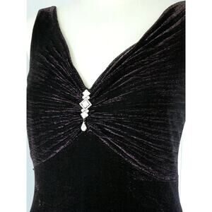 ONYX NITE Iridescent Dark Black Blue Sleeveless Embellished Formal DRESS size 12